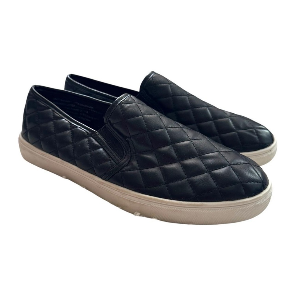 Stylish Black Quilted Women's Slip-On Shoes